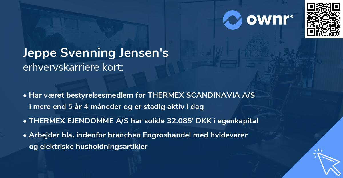 Jeppe Svenning Jensen's erhvervskarriere kort