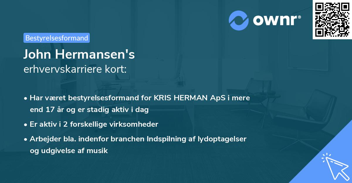 John Hermansen's erhvervskarriere kort