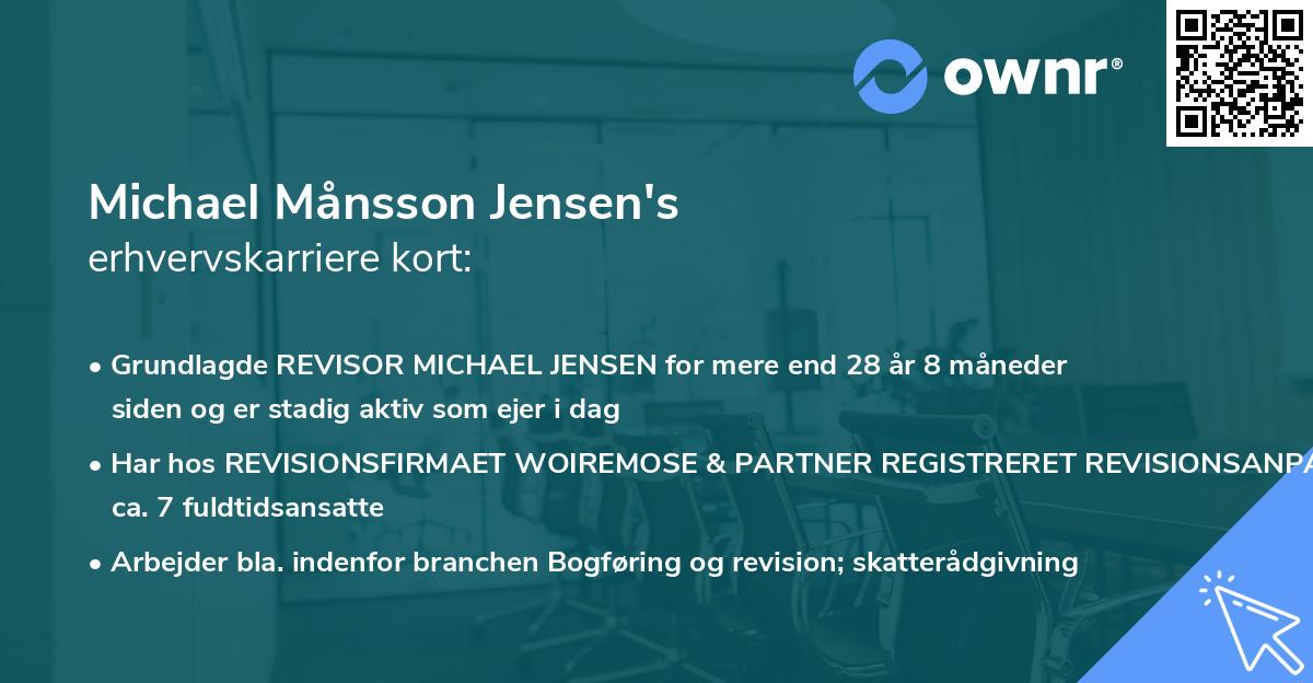 Michael Månsson Jensen's erhvervskarriere kort