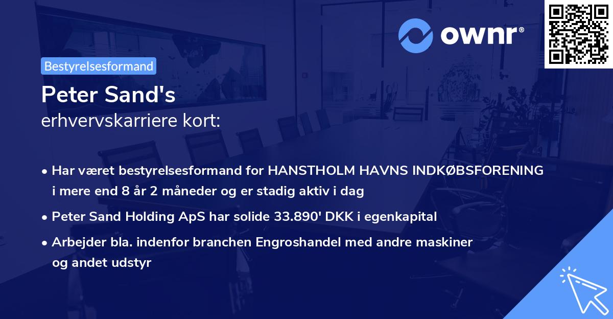 Peter Sand's erhvervskarriere kort
