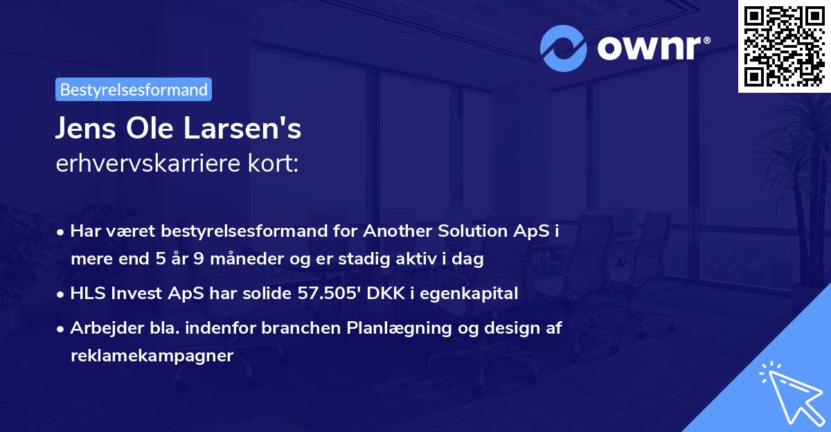 Jens Ole Larsen's erhvervskarriere kort