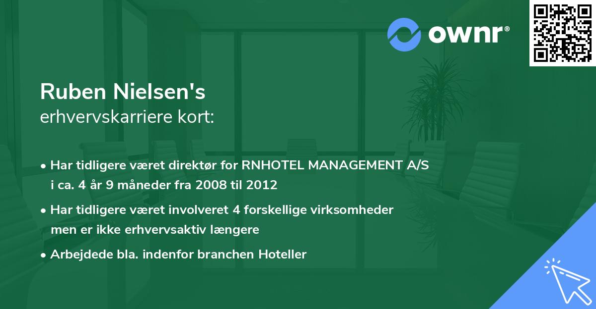 Ruben Nielsen's erhvervskarriere kort
