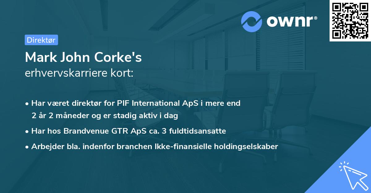 Mark John Corke's erhvervskarriere kort