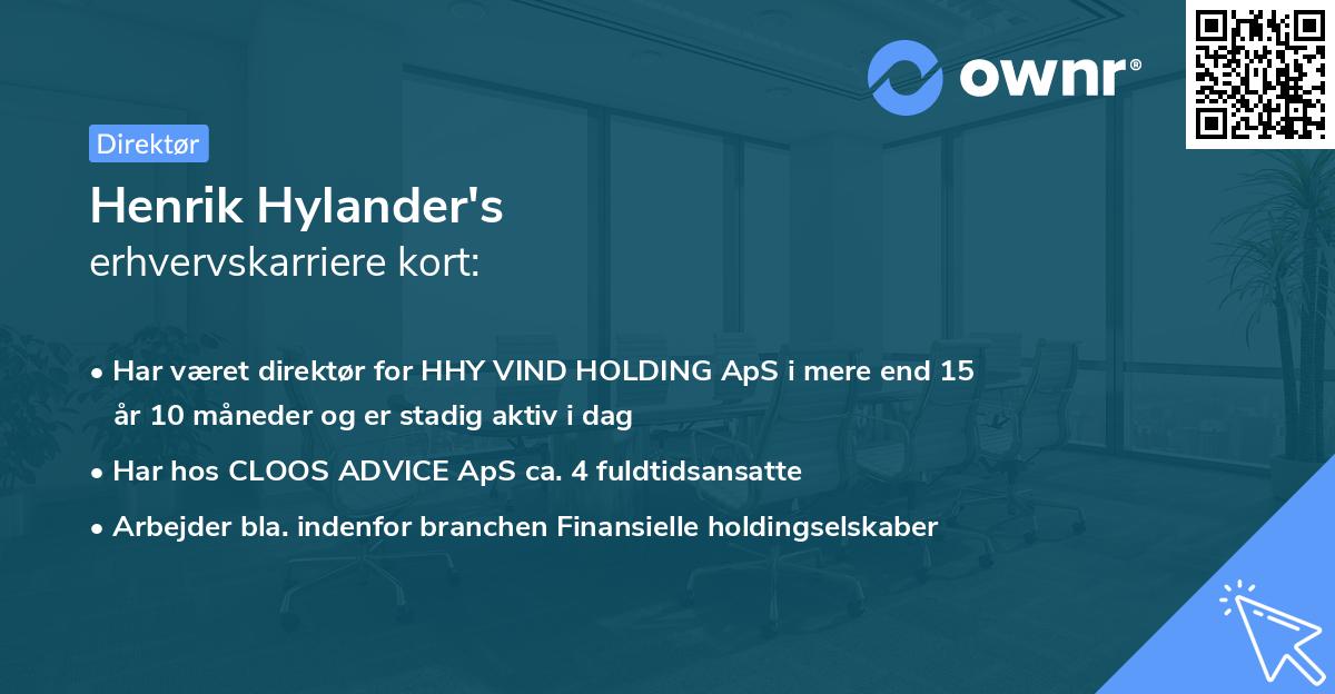 Henrik Hylander's erhvervskarriere kort