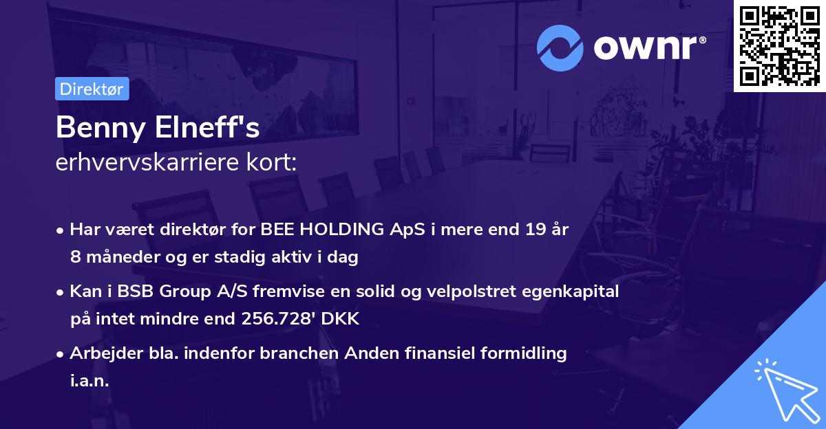 Benny Elneff's erhvervskarriere kort