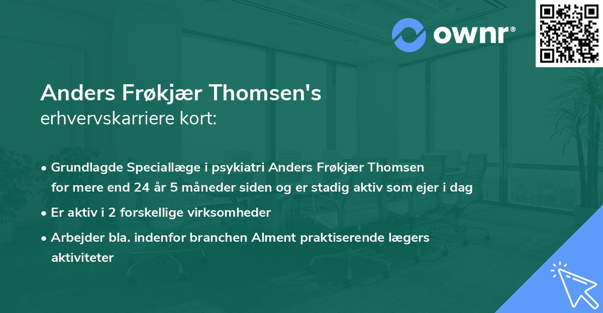 Anders Frøkjær Thomsen's erhvervskarriere kort