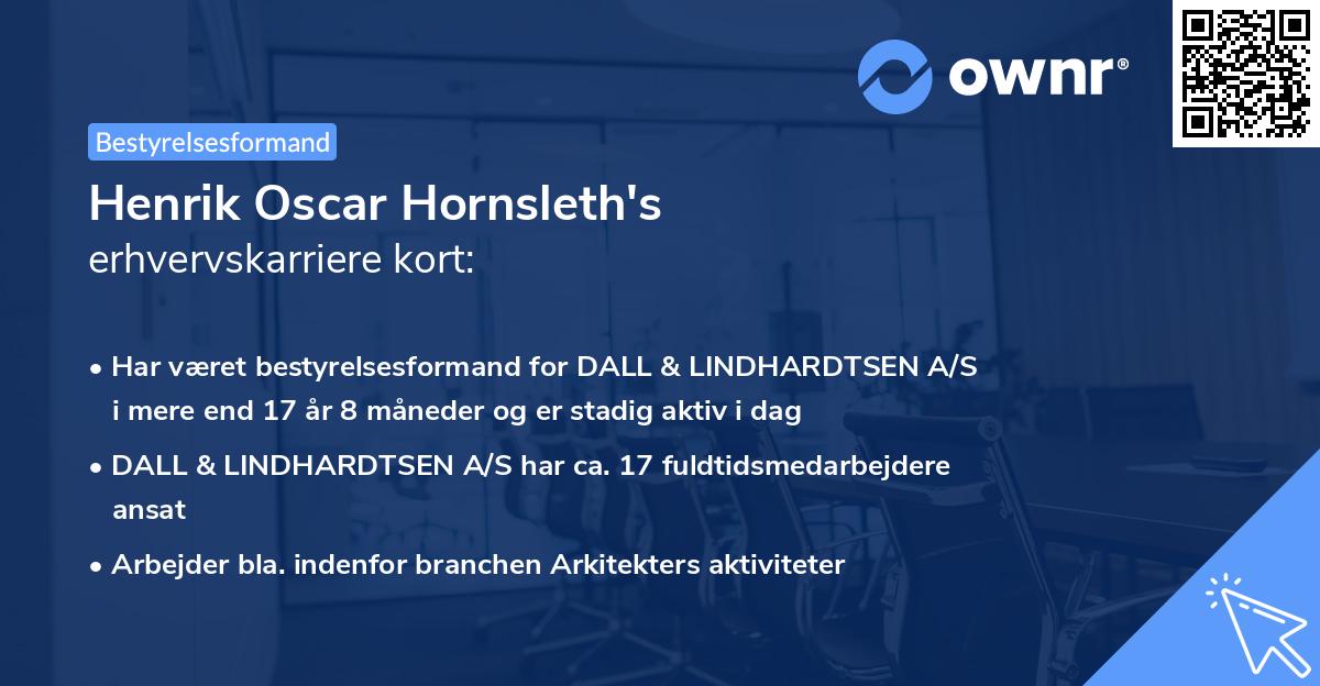 Henrik Oscar Hornsleth's erhvervskarriere kort