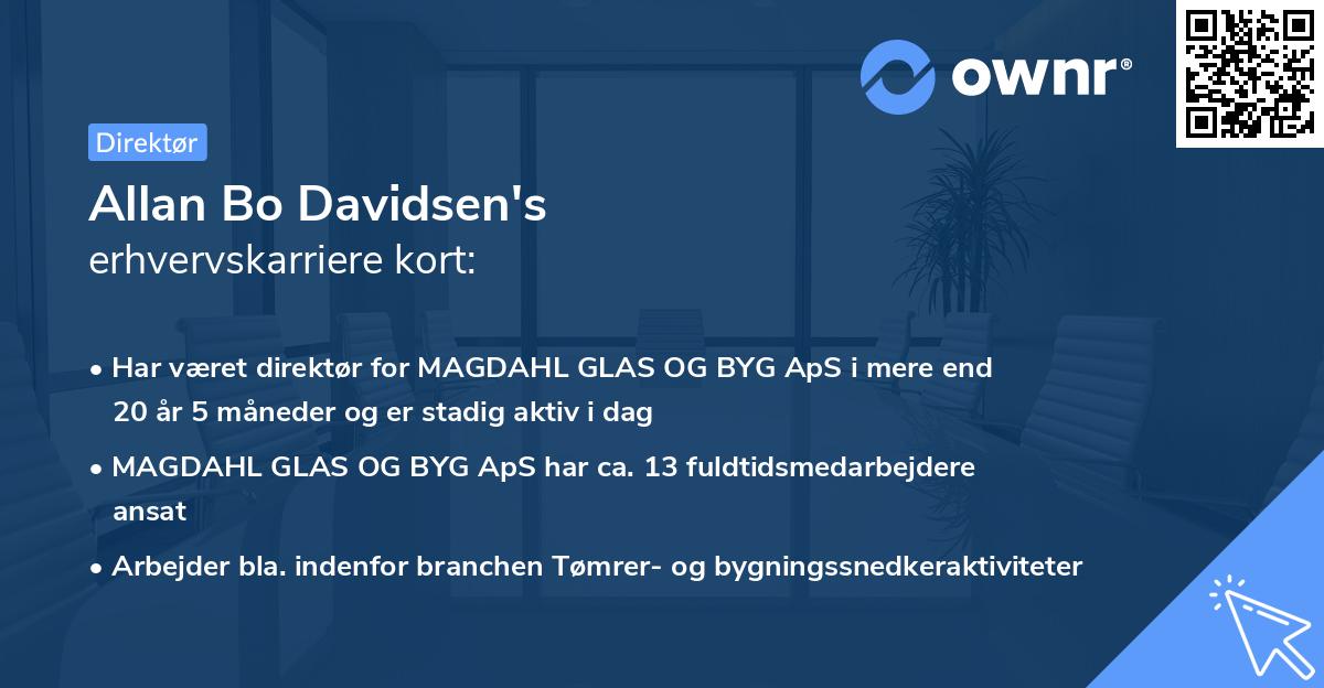 Allan Bo Davidsen's erhvervskarriere kort