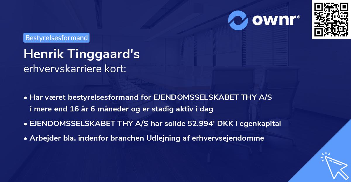 Henrik Tinggaard's erhvervskarriere kort