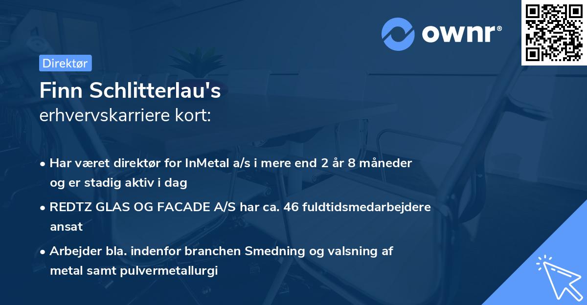 Finn Schlitterlau's erhvervskarriere kort