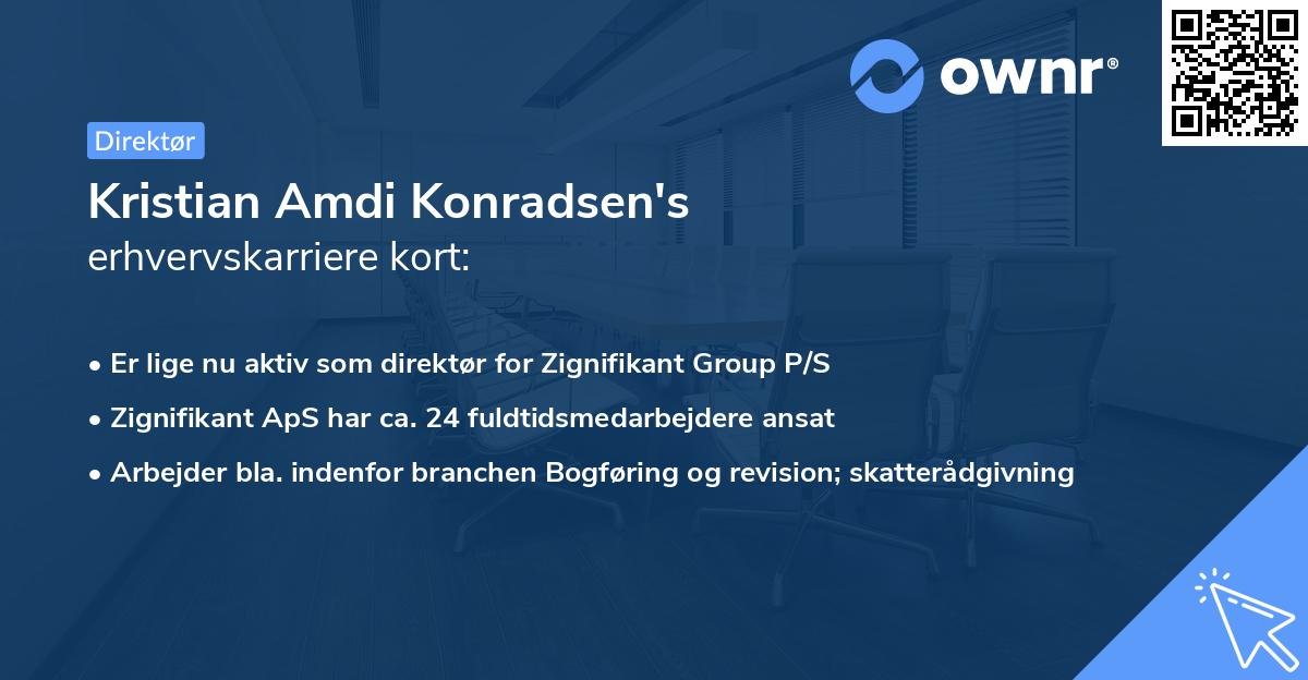 Kristian Amdi Konradsen's erhvervskarriere kort