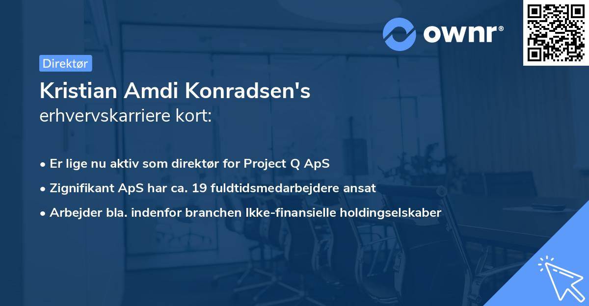 Kristian Amdi Konradsen's erhvervskarriere kort