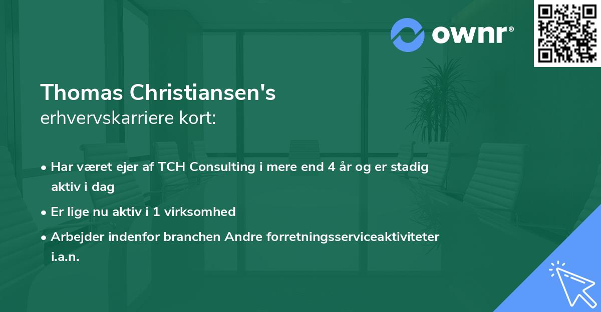 Thomas Christiansen's erhvervskarriere kort