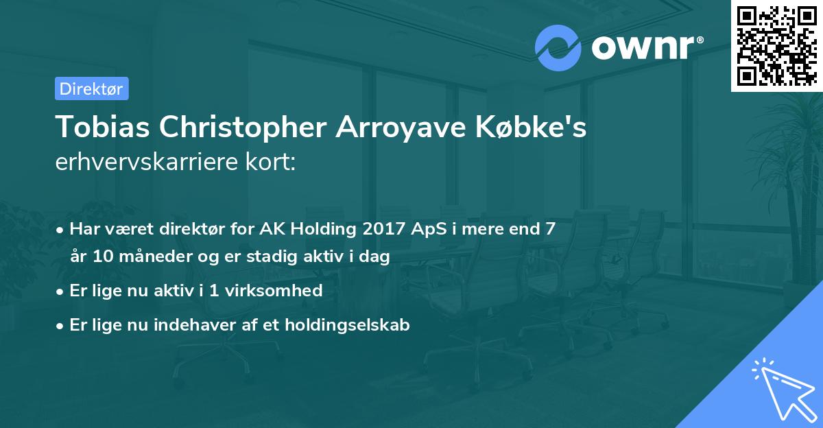 Tobias Christopher Arroyave Købke's erhvervskarriere kort