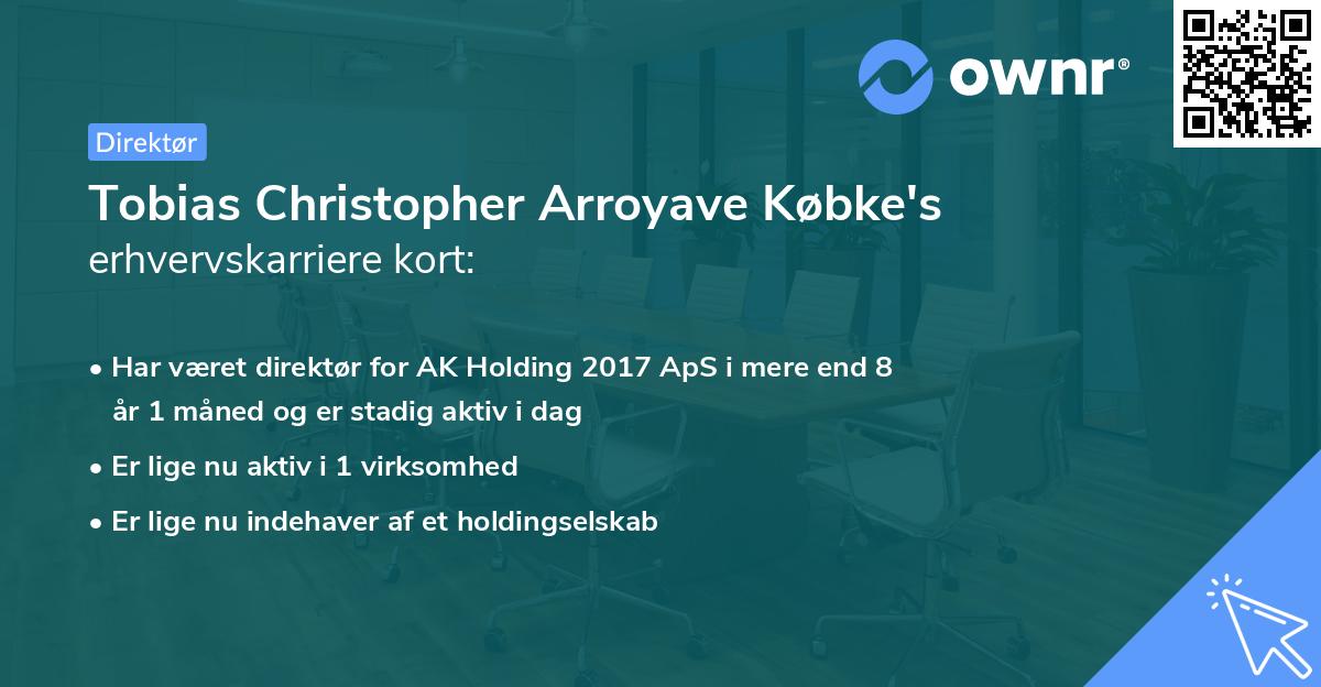 Tobias Christopher Arroyave Købke's erhvervskarriere kort