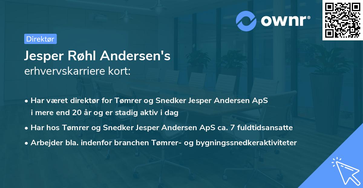 Jesper Røhl Andersen's erhvervskarriere kort