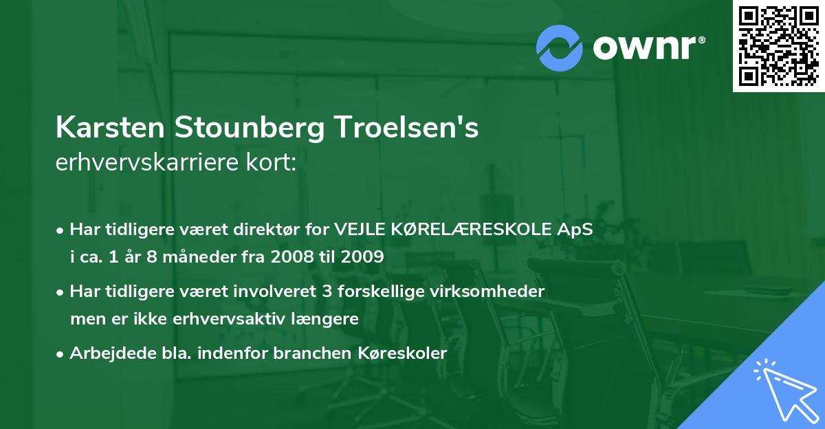Karsten Stounberg Troelsen's erhvervskarriere kort