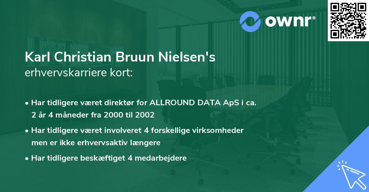 Karl Christian Bruun Nielsen's erhvervskarriere kort