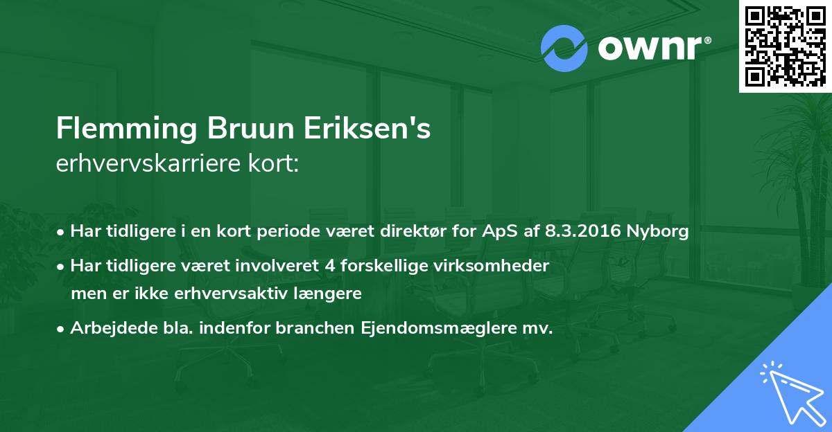 Flemming Bruun Eriksen's erhvervskarriere kort