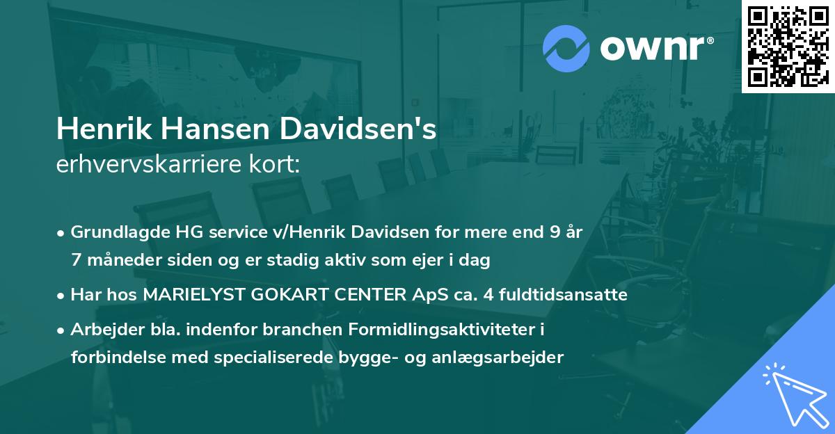 Henrik Hansen Davidsen's erhvervskarriere kort