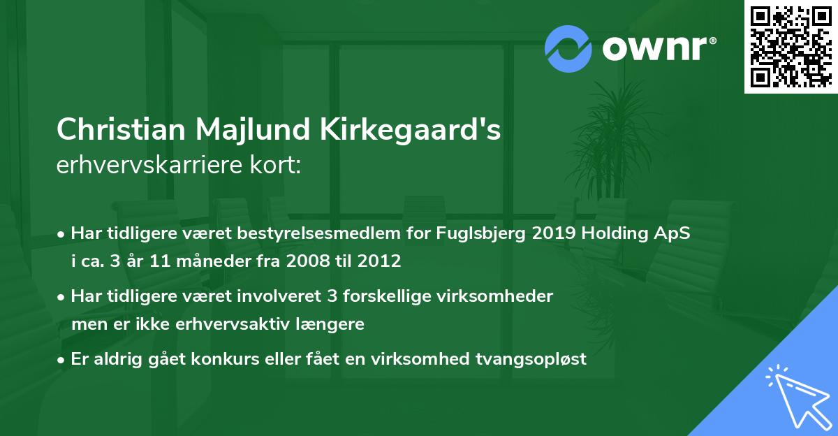 Christian Majlund Kirkegaard's erhvervskarriere kort