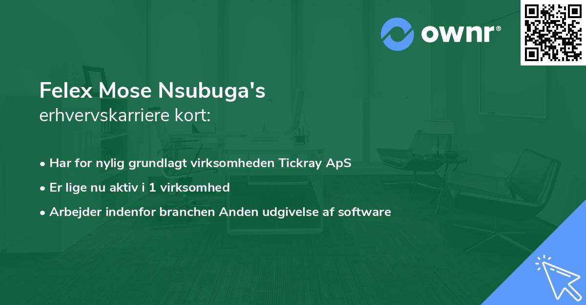 Felex Mose Nsubuga's erhvervskarriere kort
