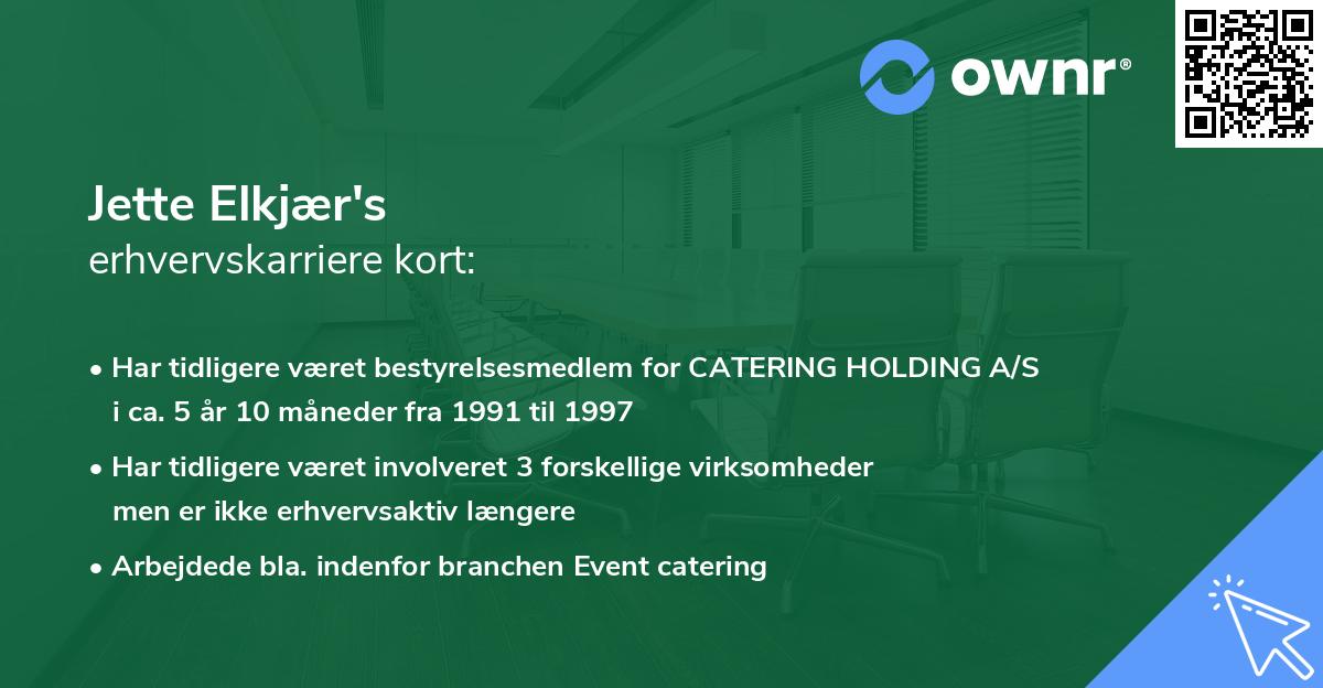 Jette Elkjær's erhvervskarriere kort
