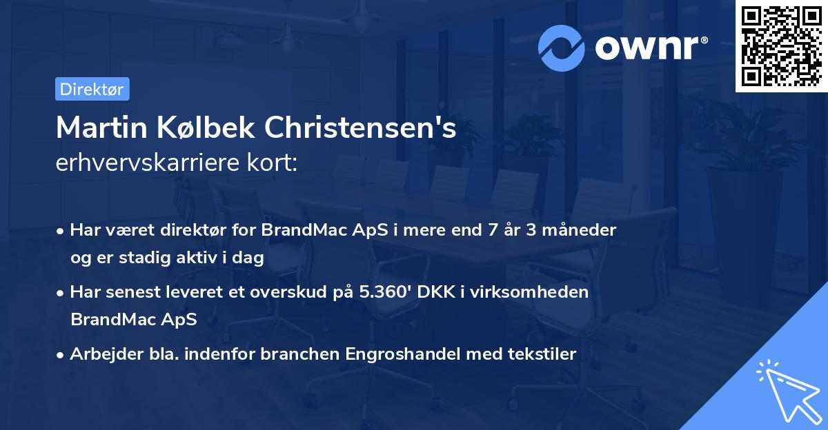 Martin Kølbek Christensen's erhvervskarriere kort