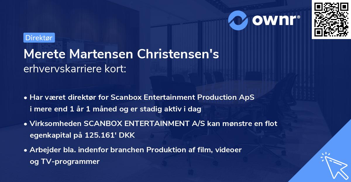 Merete Martensen Christensen's erhvervskarriere kort