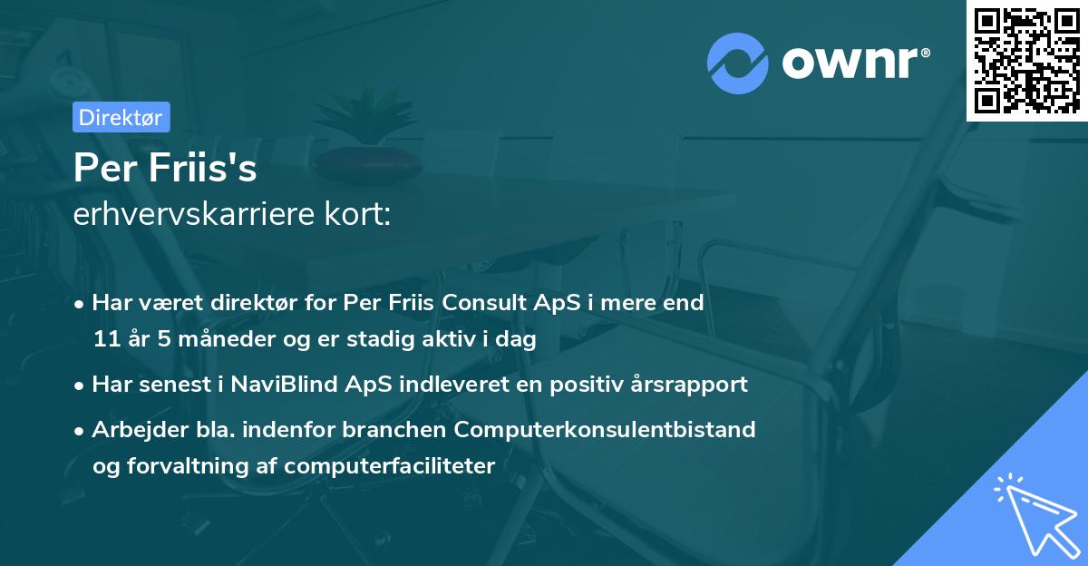 Per Friis's erhvervskarriere kort