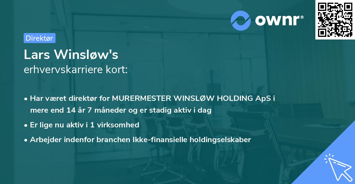 Lars Winsløw's erhvervskarriere kort