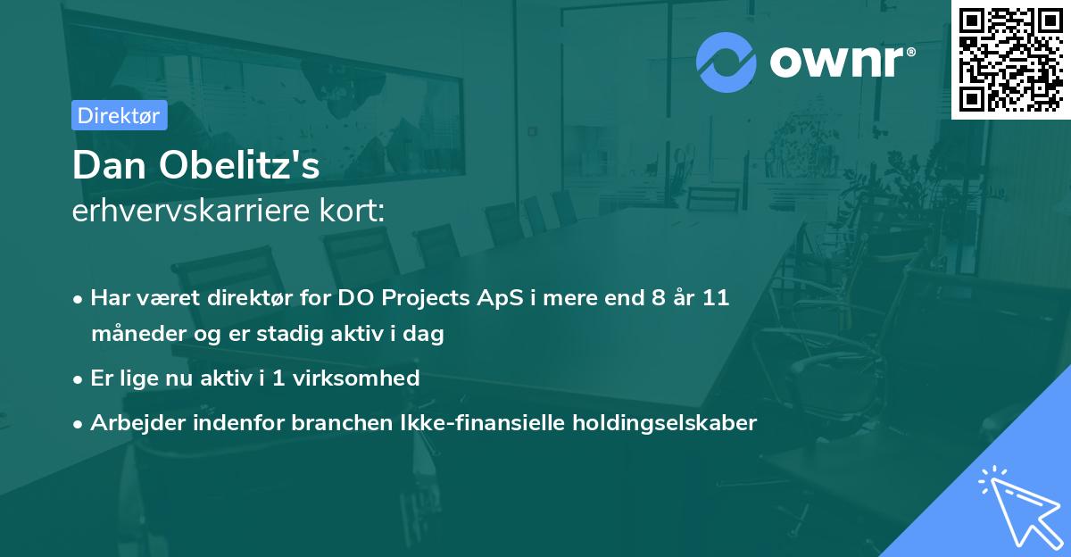 Dan Obelitz's erhvervskarriere kort