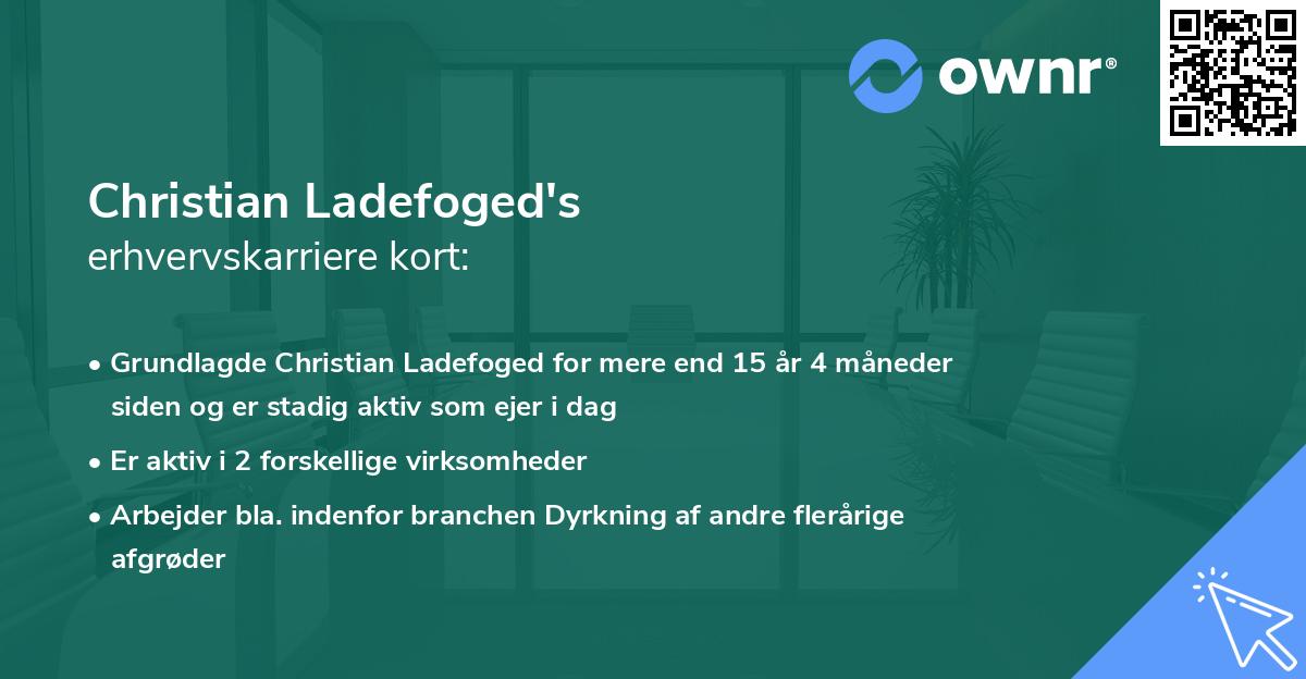 Christian Ladefoged's erhvervskarriere kort