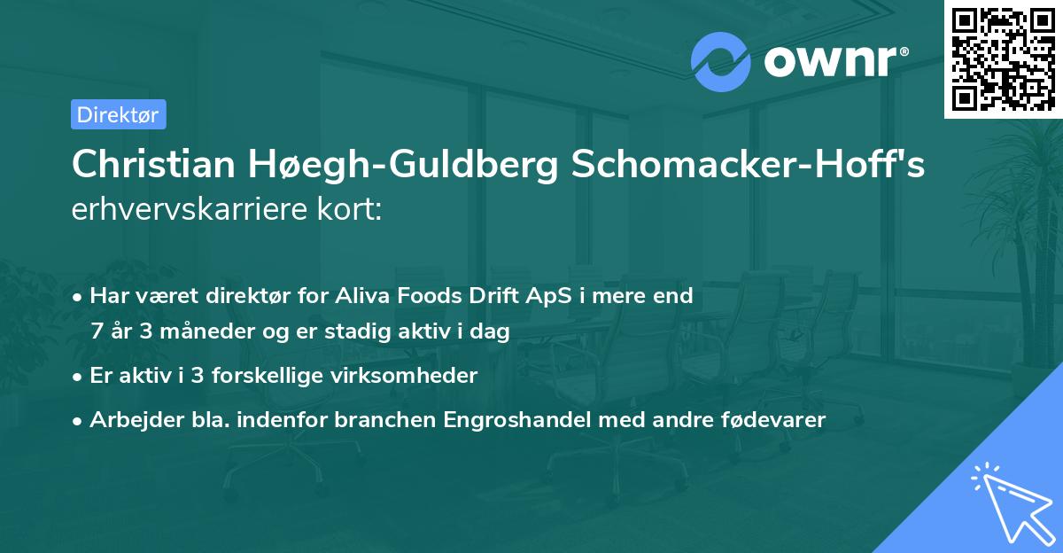Christian Høegh-Guldberg Schomacker-Hoff's erhvervskarriere kort