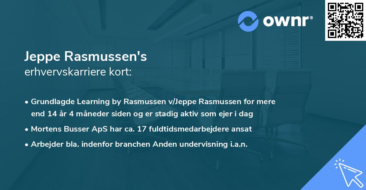 Jeppe Rasmussen's erhvervskarriere kort