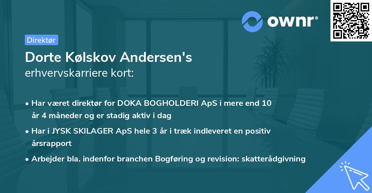 Dorte Kølskov Andersen's erhvervskarriere kort