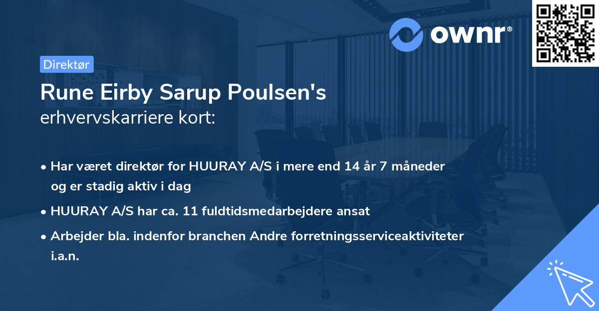 Rune Eirby Sarup Poulsen's erhvervskarriere kort