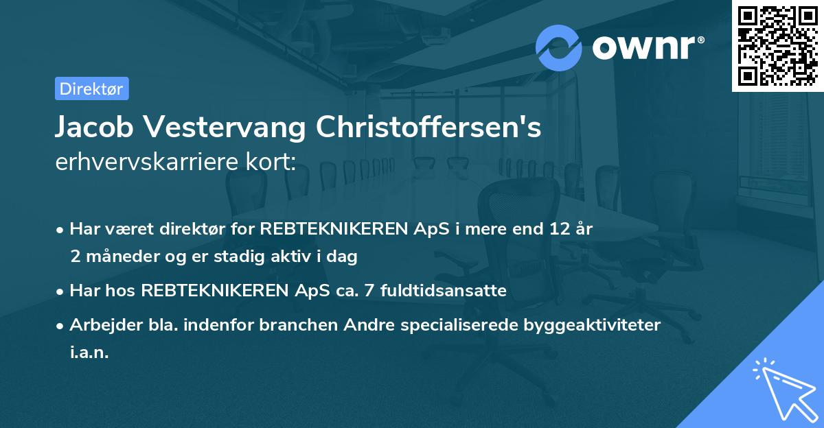 Jacob Vestervang Christoffersen's erhvervskarriere kort