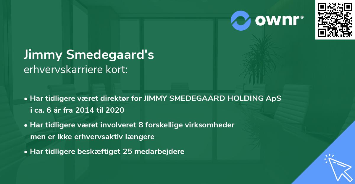 Jimmy Smedegaard's erhvervskarriere kort