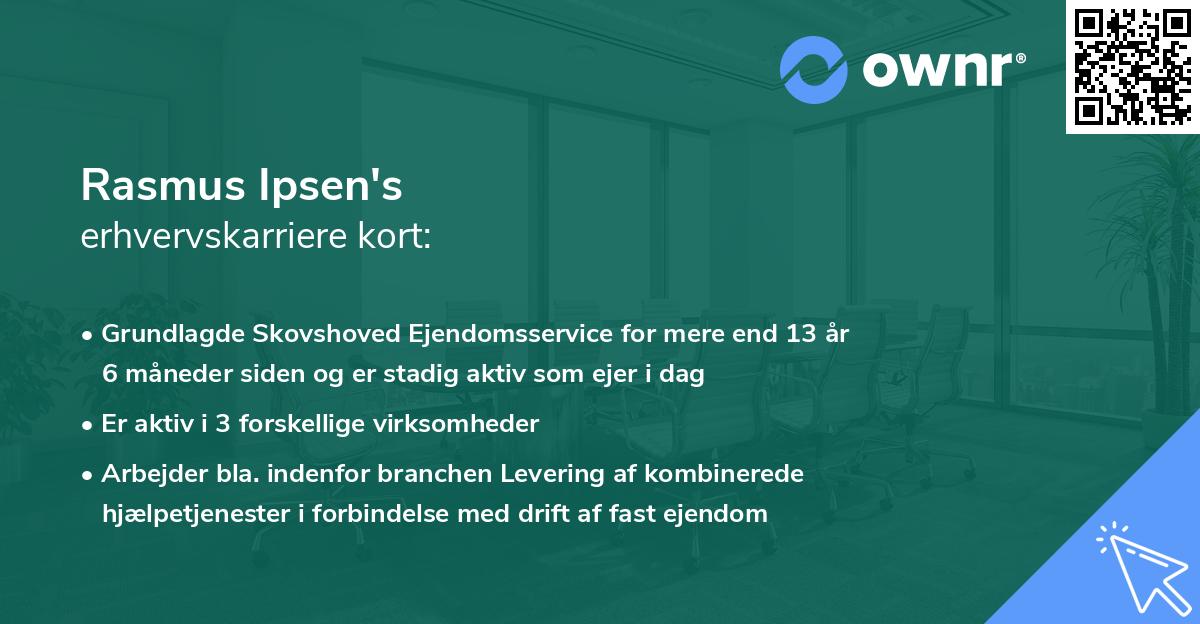 Rasmus Ipsen's erhvervskarriere kort