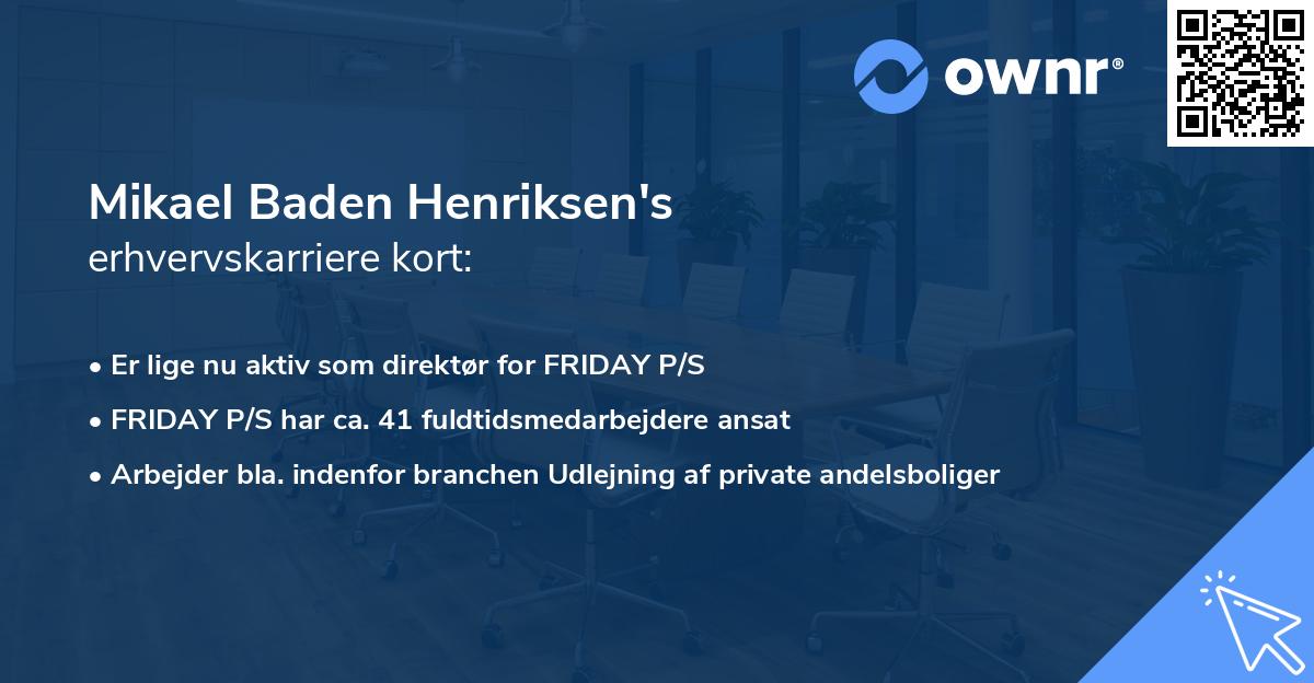 Mikael Baden Henriksen's erhvervskarriere kort