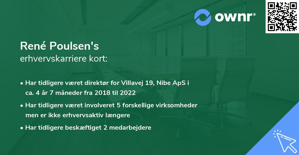 René Poulsen's erhvervskarriere kort