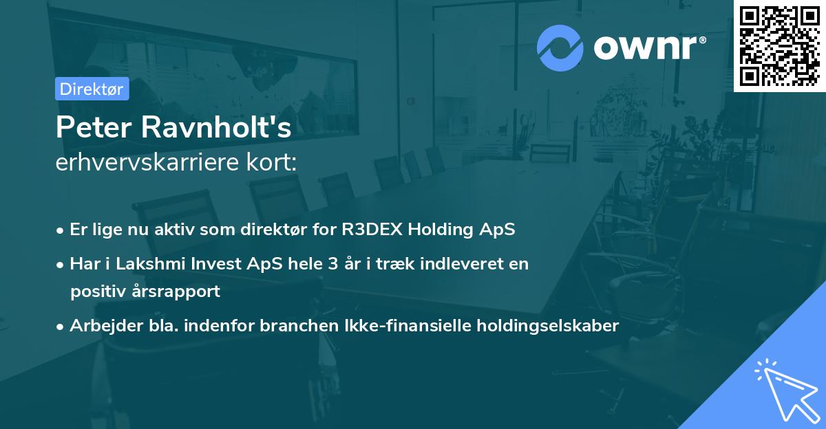 Peter Ravnholt's erhvervskarriere kort