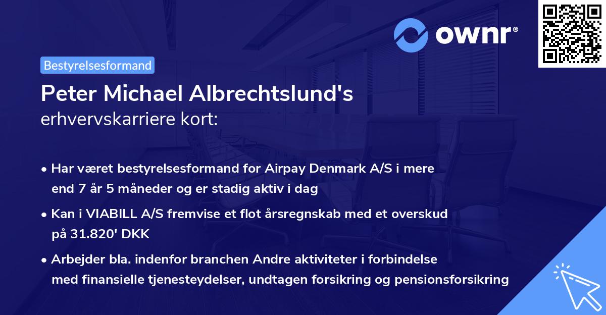 Peter Michael Albrechtslund's erhvervskarriere kort