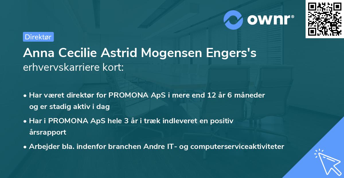Anna Cecilie Astrid Mogensen Engers's erhvervskarriere kort