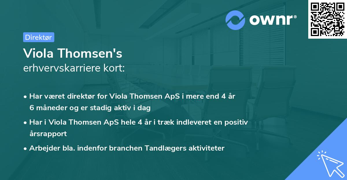 Viola Thomsen's erhvervskarriere kort