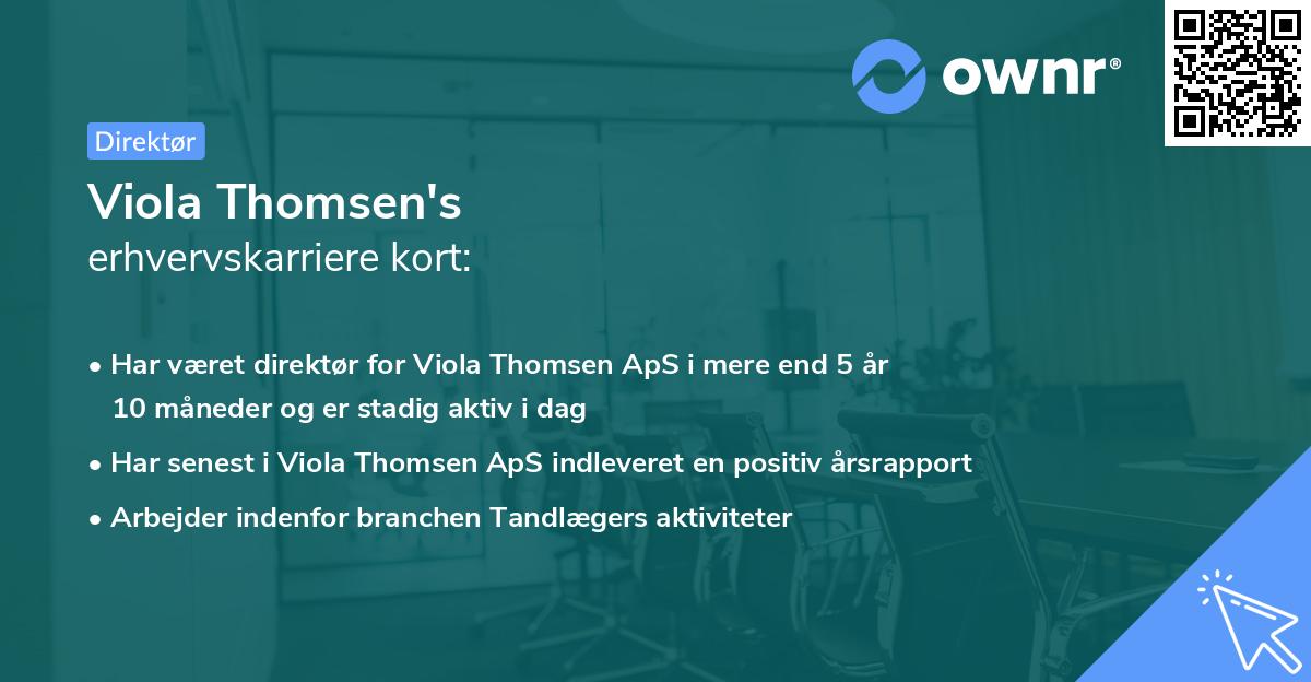 Viola Thomsen's erhvervskarriere kort