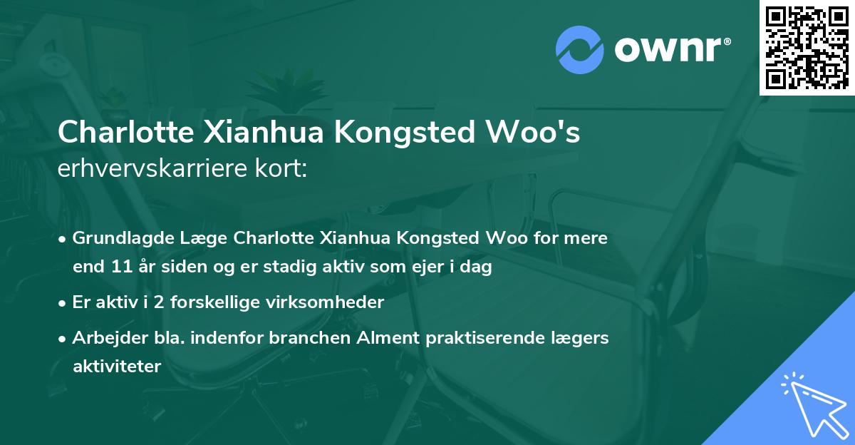 Charlotte Xianhua Kongsted Woo's erhvervskarriere kort