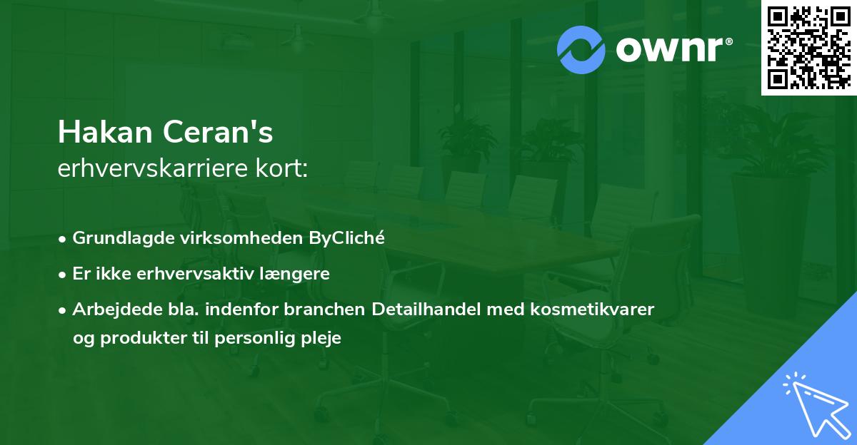 Hakan Ceran's erhvervskarriere kort