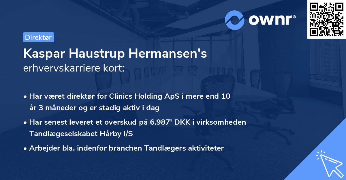 Kaspar Haustrup Hermansen's erhvervskarriere kort